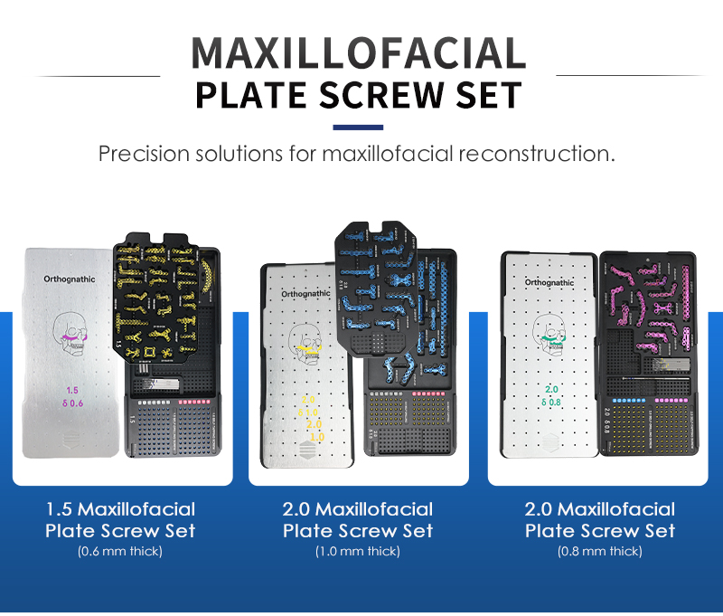 2.0 & 0.8 Maxillofacial Mini Plate Set