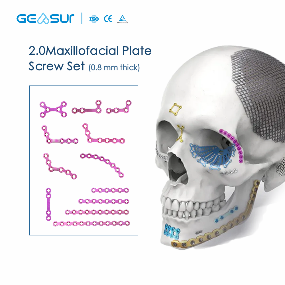 2.0 & 0.8 Maxillofacial Mini Plate Set
